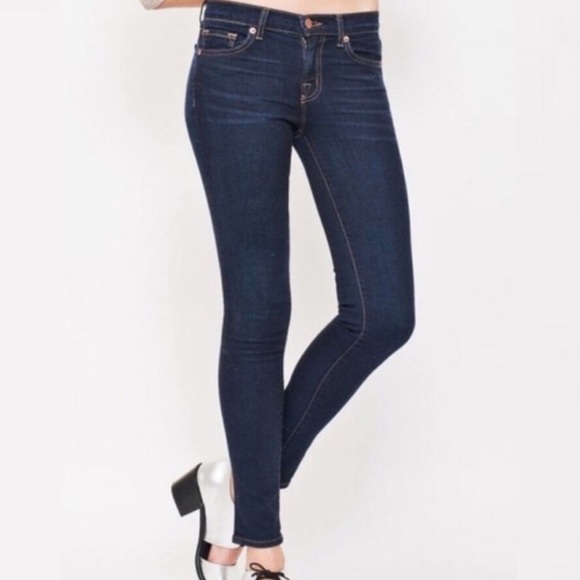 J Brand Ignite Dark Blue Denim Skinny Jeans Stretch Indigo Hue Sz 27 - Picture 2 of 15
